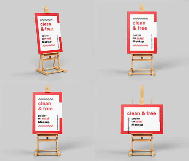 Free-Poster-Plus-Easel-Scence-Muckup-psd,psdly-Photoshop mockup-Free Mockup-Poster Template