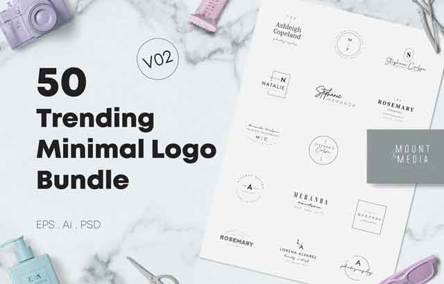 50 Trending Minimal Logo Bundle V02 ByXpertgraphicD Free Download
