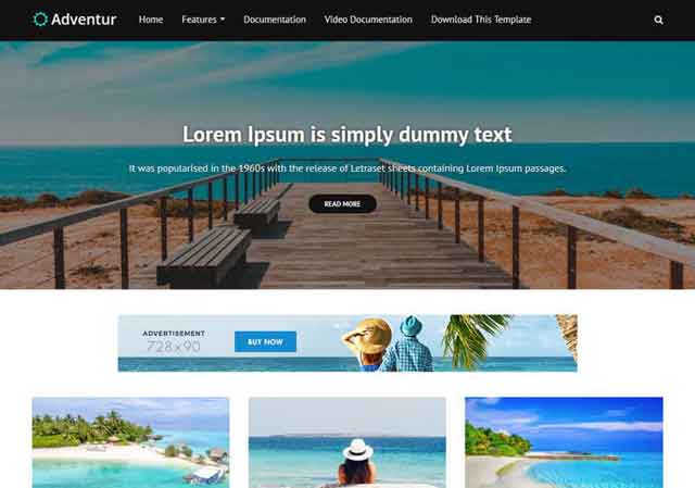 Adventur Travel Blogger Template Premium Version Free Download