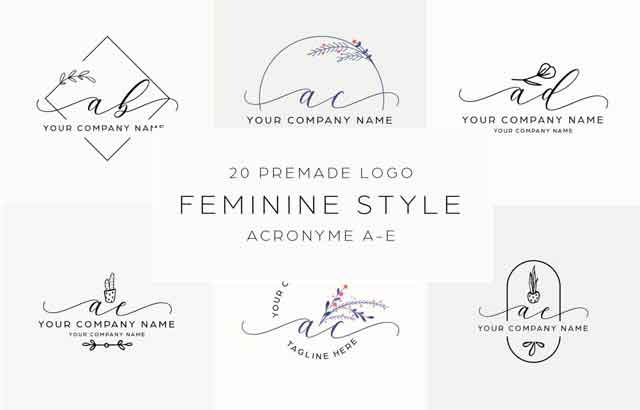 Feminine Logo Bundle by Al Ghaniy Creativemarket Free Download