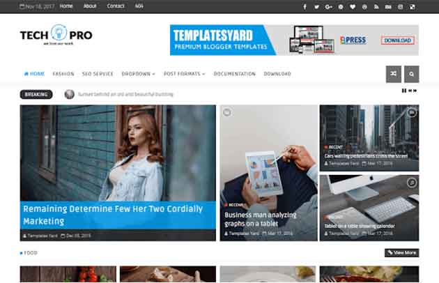 Tech Pro News Magazine Blogger Template