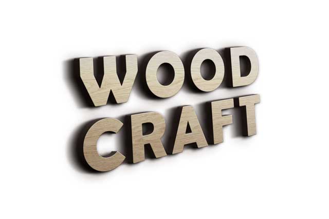 3d wooden logo Mockup Psd