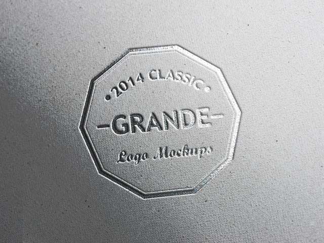 Free Silver Effect Logo Mockup PSD