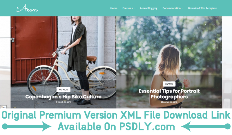 Aeon Responsive Modern Blogger Template Premium Free