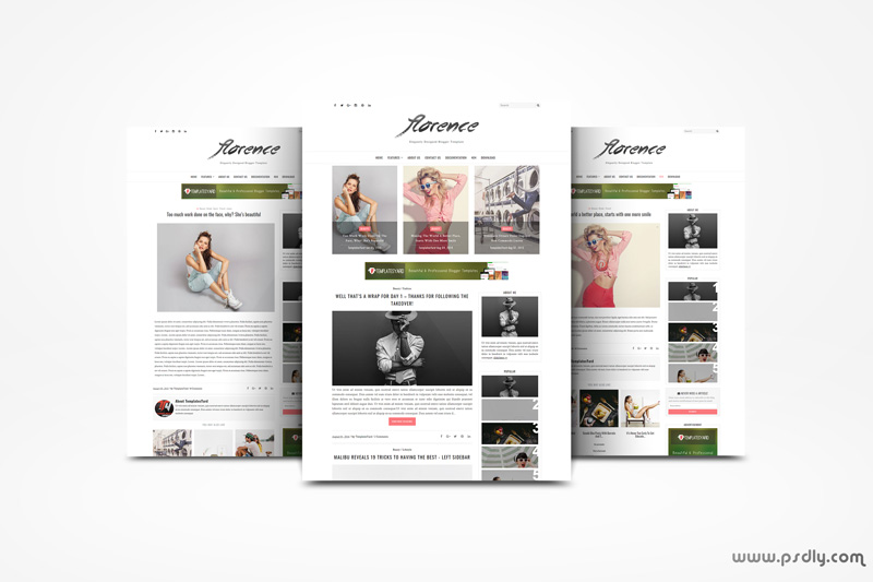 Florence Minimal 2526 Elegant Blogger Template Premium Free