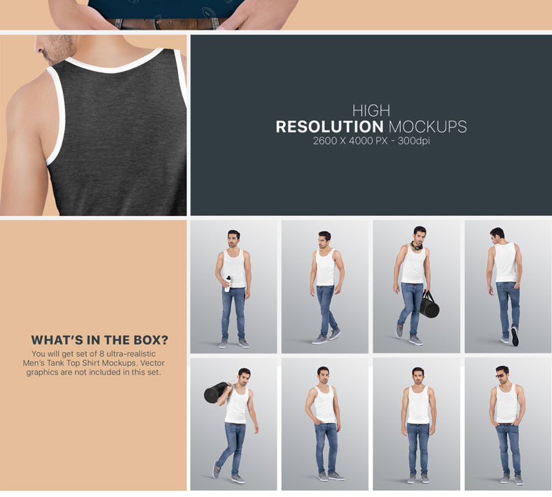 Mens Tank Top Mockup Set 6