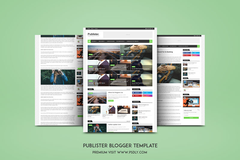 Publister Blogger Template Premium Free