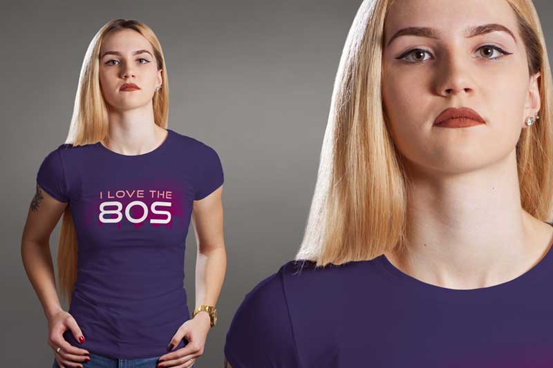 Crew Neck T shirt Mock up Female Version 4 1