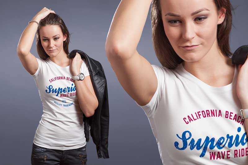 Crew Neck T shirt Mock up Female Version 4