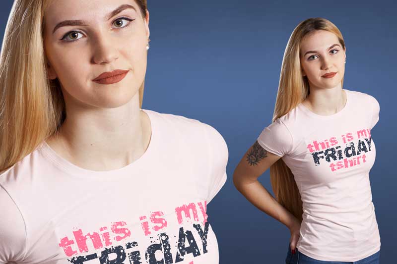 Crew Neck T shirt Mock up Female Version 7