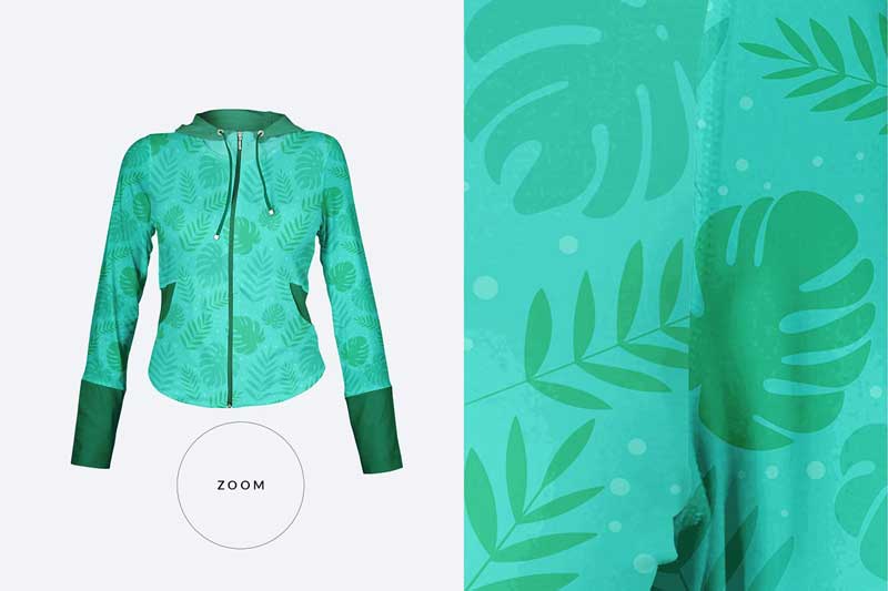 Female Zip Front Hoodie Mockup 1