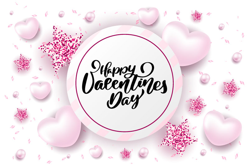 Happy valentine day festive sparkle layout template design 4