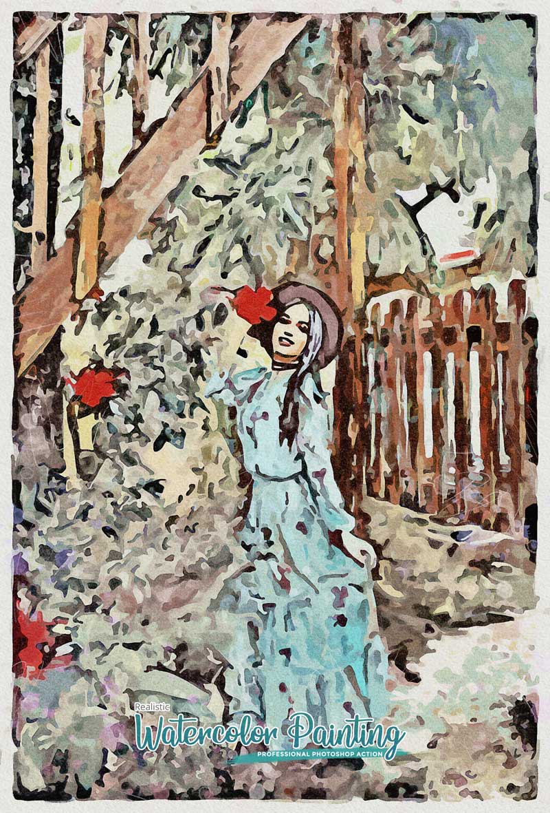 Realistic Watercolor Painting Photoshop Action Psdly