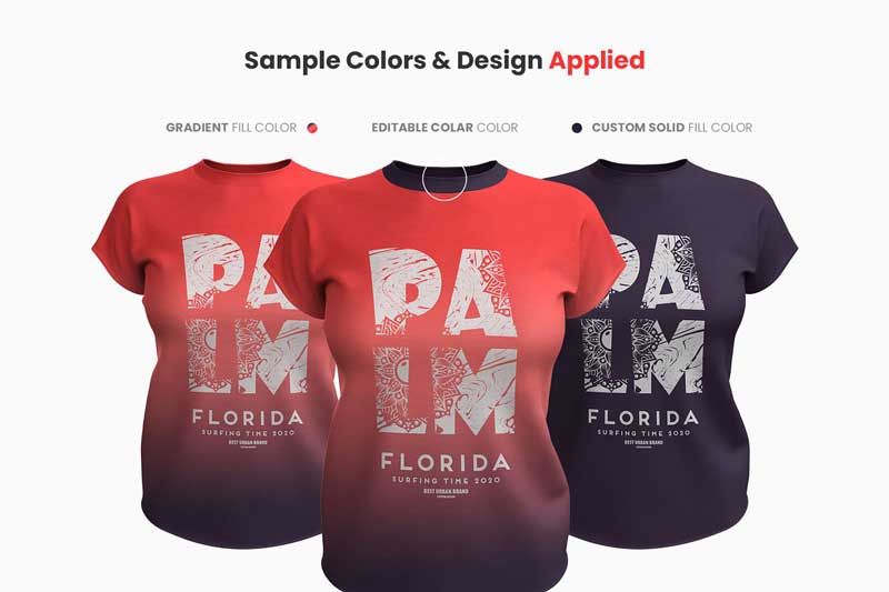 Realistic Women T Shirt Mockup Download