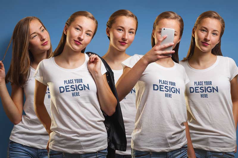 T shirt Mock up Female Version PSD Template 4