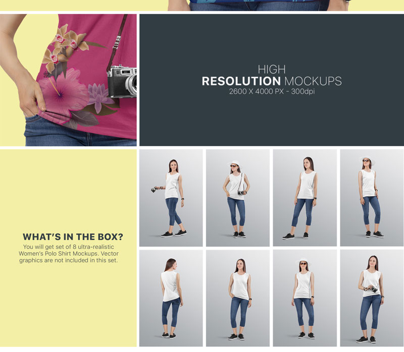 Women2527s Sleeveless Shirt Mockup Set 6