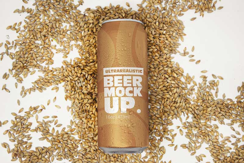 16oz Malt Beer Can Mockup 4733848