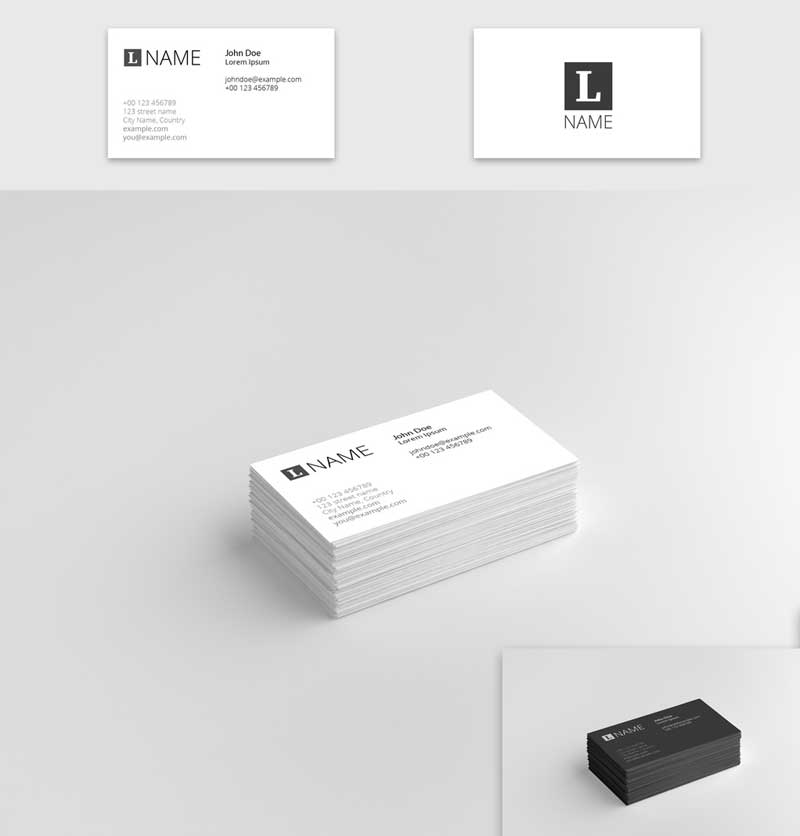 4 in 1 Business Card Mockup Set 1