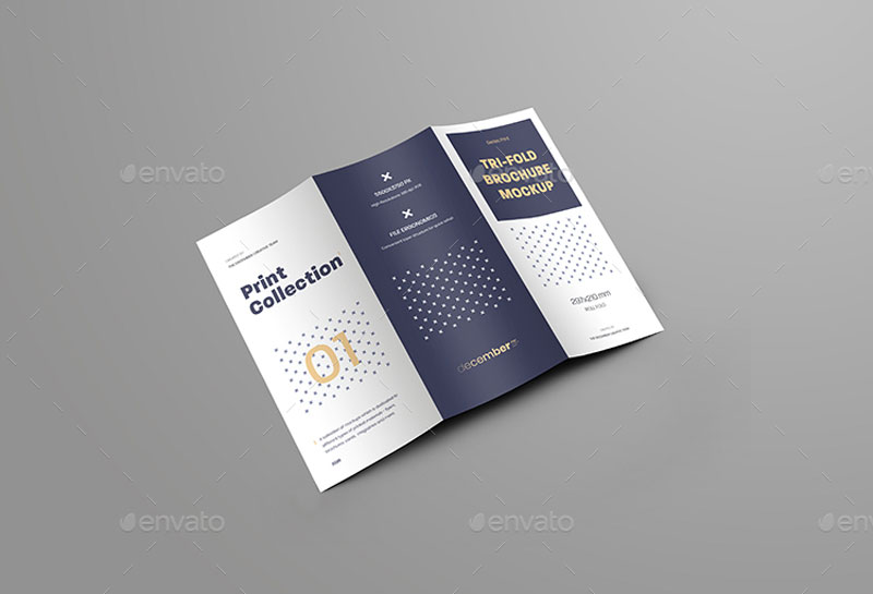 7 Mockups Leafleat DL Trifold Brochure 26080549