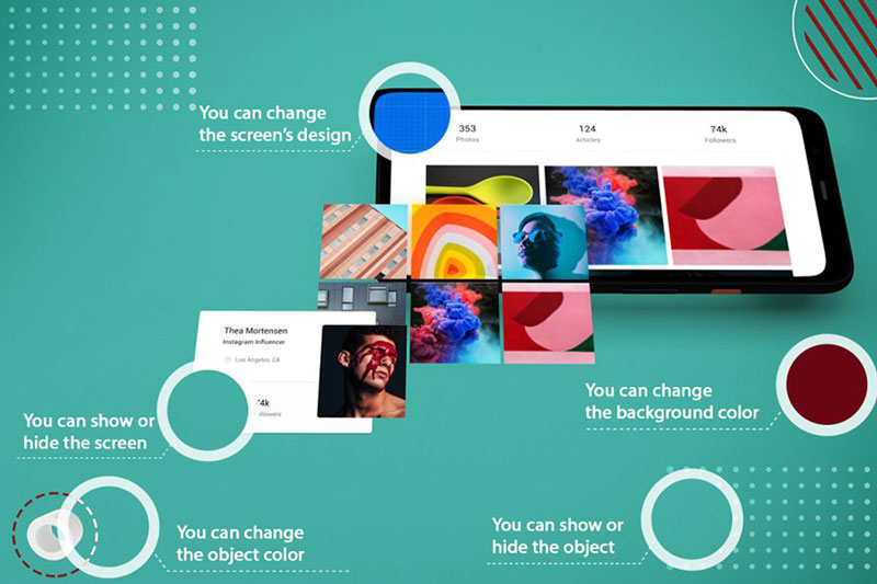 Abstract Pixel 4 Mockup V.2 4559643