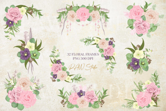 Boho Floral Frames Borders Wreath Clipar Graphics 3069225 2 580x387 1