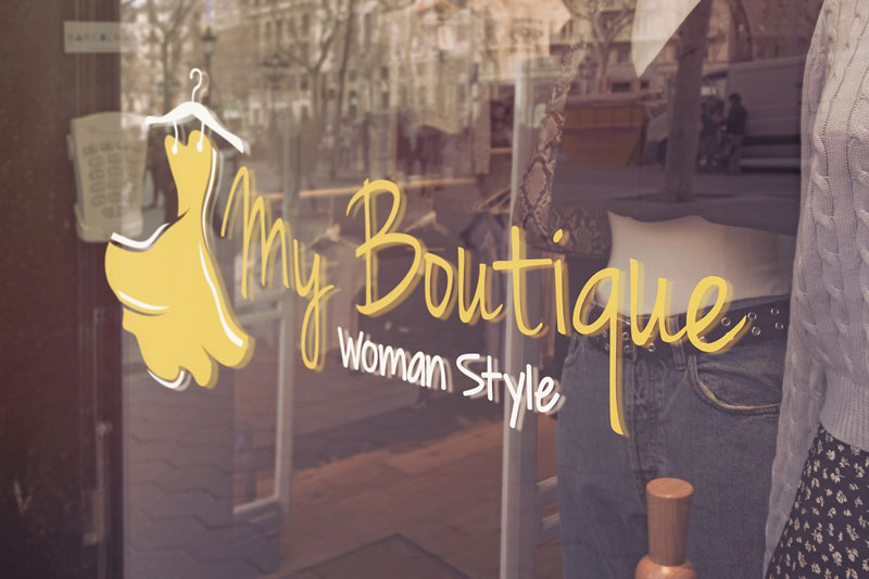 Boutique Logo Glass Mockup 4683013