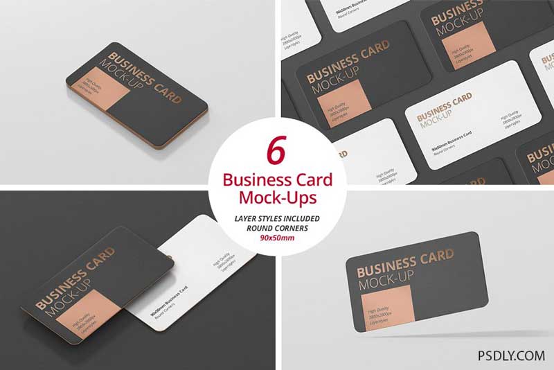 Business Card Mockup Round Corner