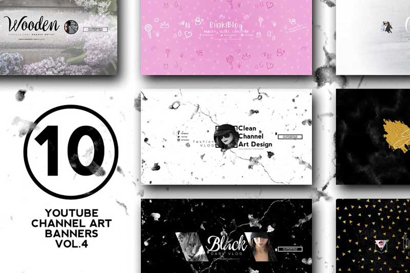 Creativemarket 10 Youtube Channel Art Banners vol.4 2006897 Free Download