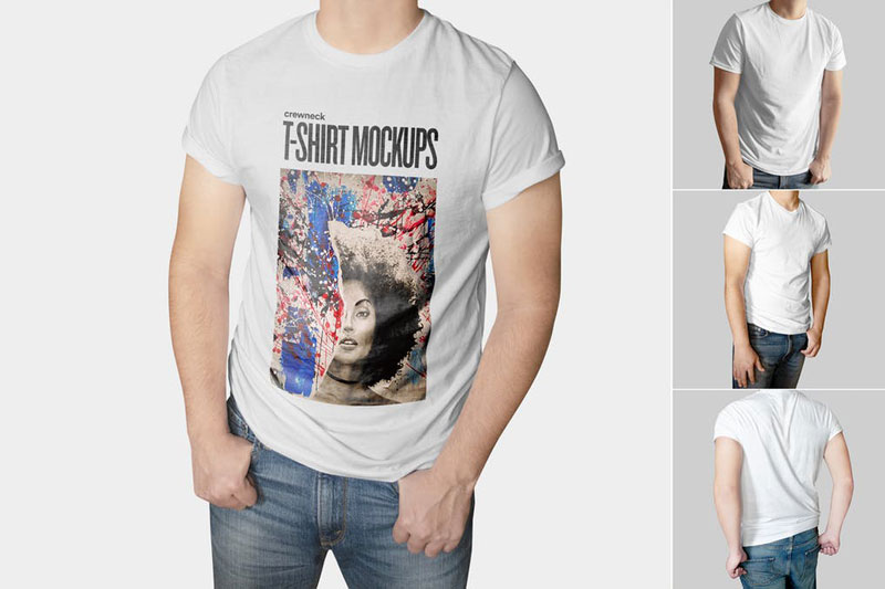 Crew Neck T Shirt Mockup UCG4S5L