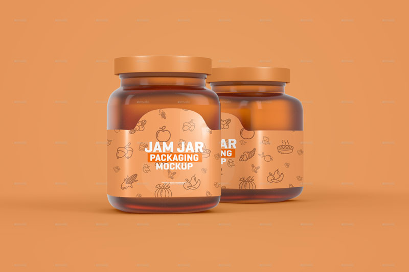Glass Jam Jar Packaging Mockup 25956793