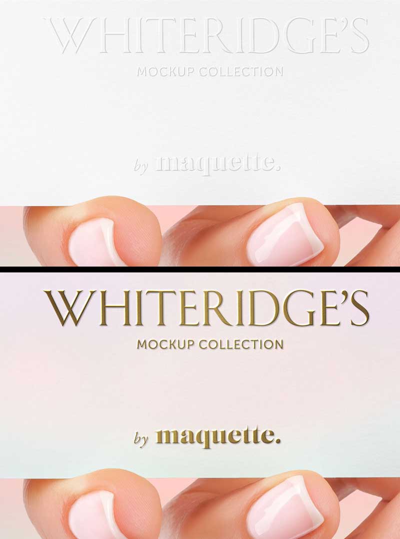 Hand with Gold Embossed Business Card Mockup 15 3