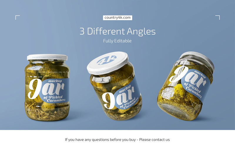 Jar of Pickled Cucumbers Mockup Set 4700815