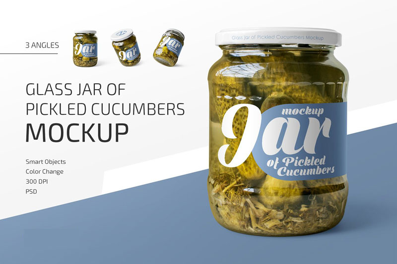 Jar of Pickled Cucumbers Mockup Set 4700815255D