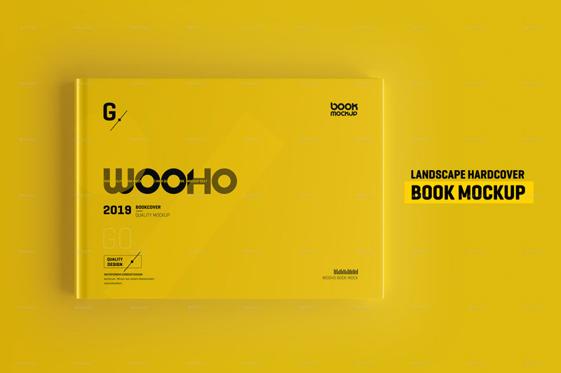 Landscape Book Mockup Hardcover 25692386