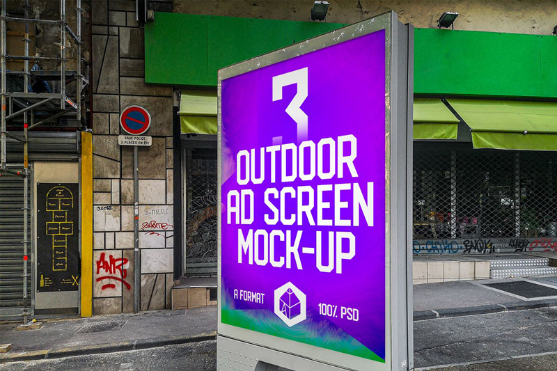 Outdoor Ad Screen MockUps