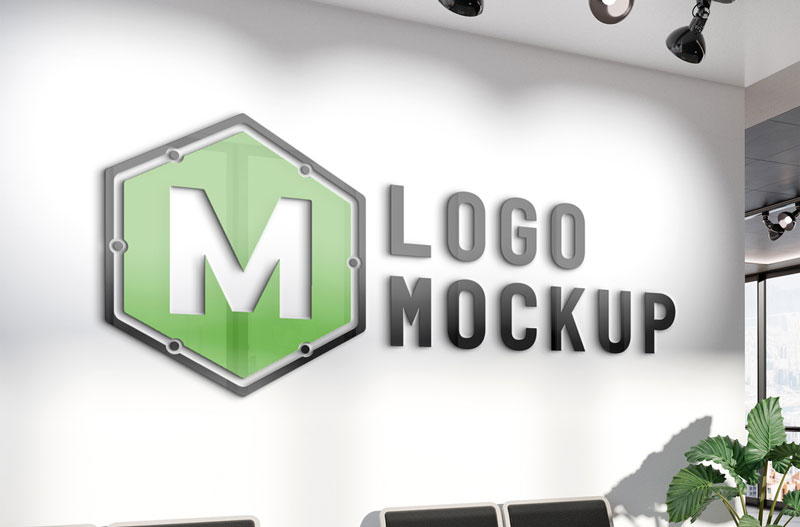 Urban Office Wall Logo Mockup
