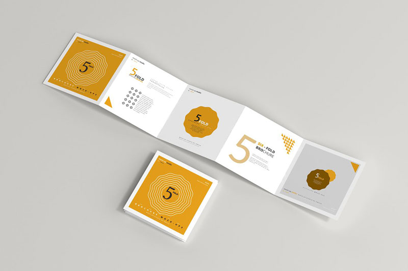 5-Fold Square Brochure Mockups 4749557