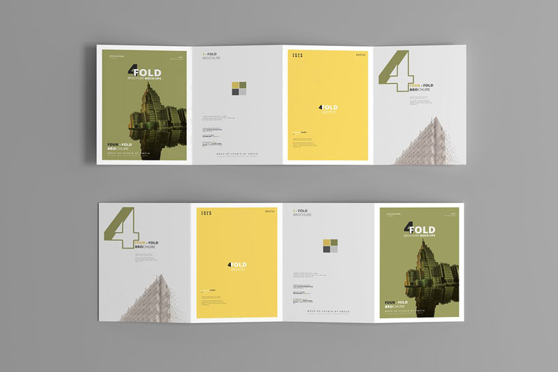 A4 Four Fold Brochure Mockups 4657765