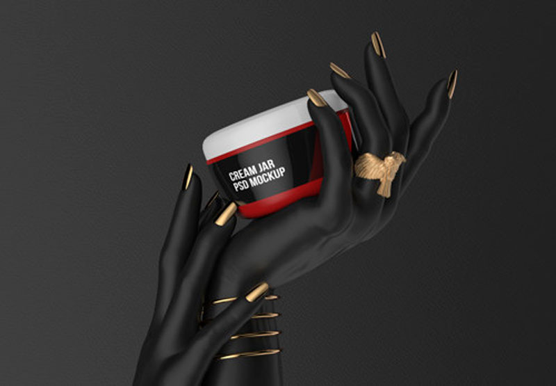 Cosmetic Jar Whit Closed Cream Mockup