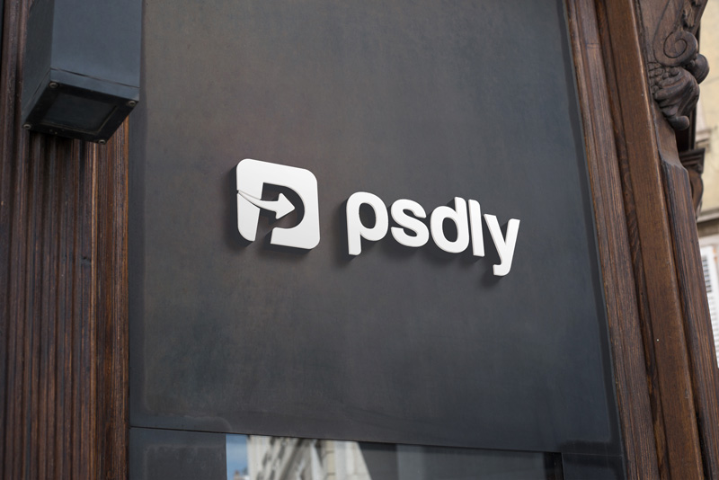 Dark Background 3D Logo Mockup 