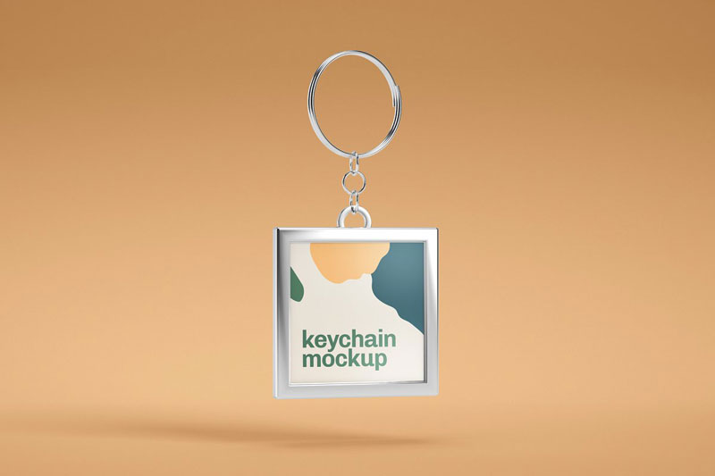 Silver & Card Keychain Mockup Set 4606587