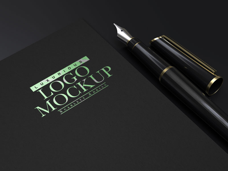 Luxury Black Paper Logo Mockup