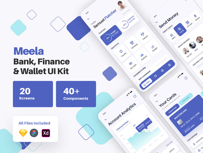 Meela Money Transfer252C Bank252C Finance and Wallet App UI Kit