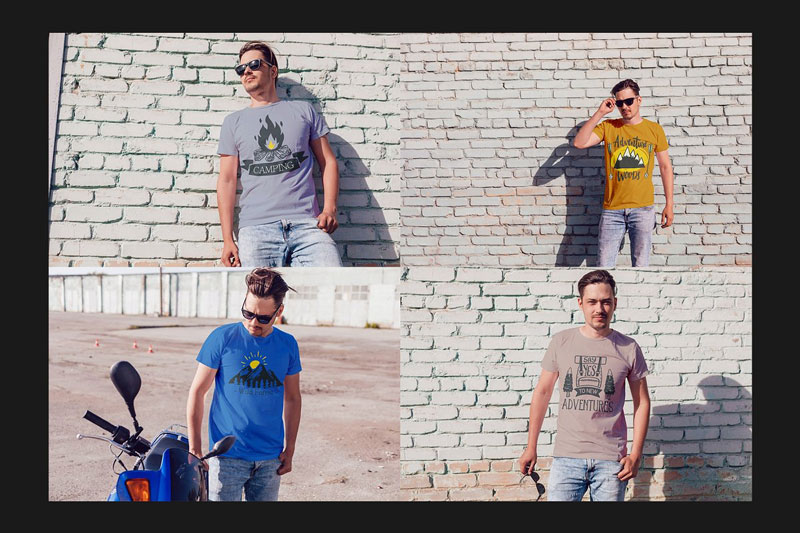 Men's T-Shirt Mock-Up Set 3857277