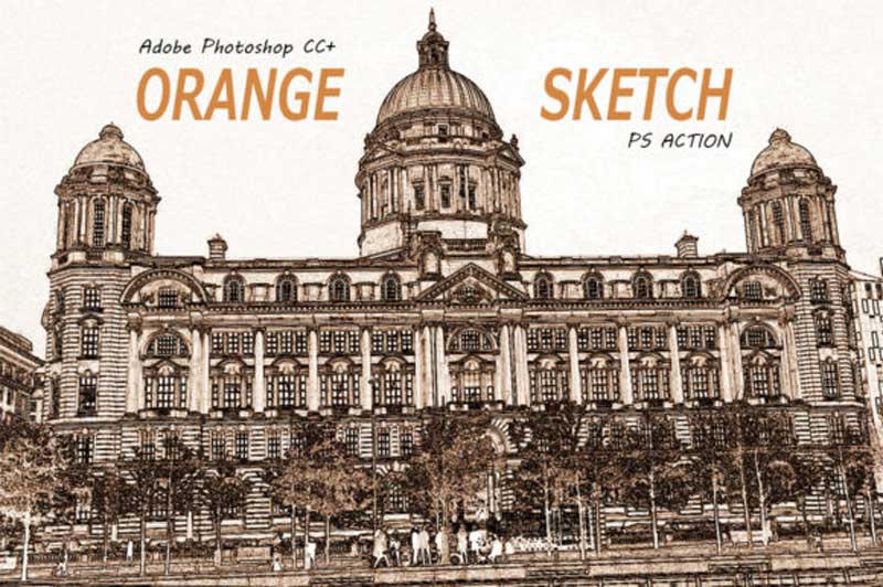 Orange Color Sketch Effect