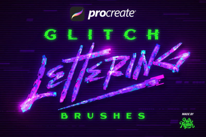 Procreate Glitch Lettering Brushes Free Download Psdly