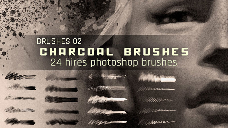 Realistic Charcoal Photoshop Brushes