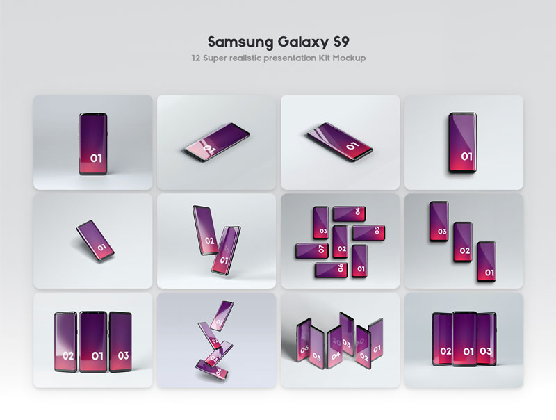 Samsung Galaxy S9 Presentation mockup Kit