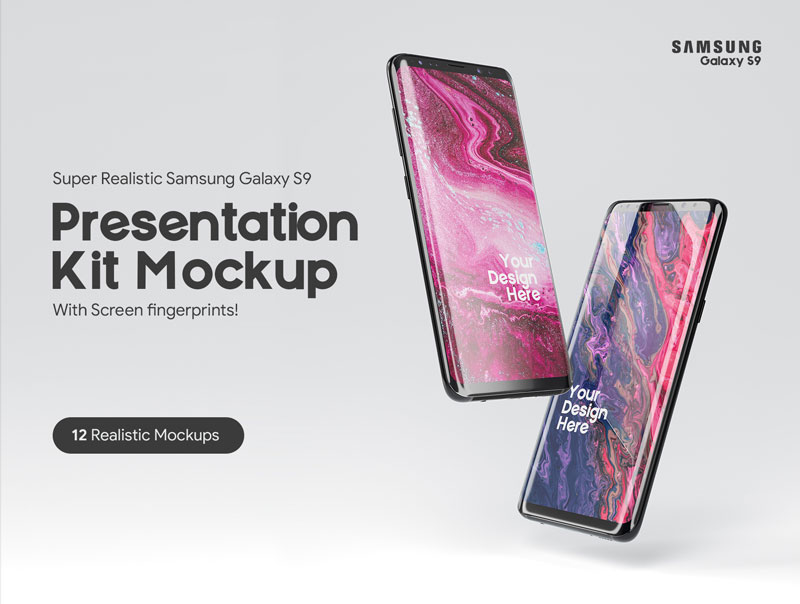 Samsung Galaxy S9 Presentation mockup Kit
