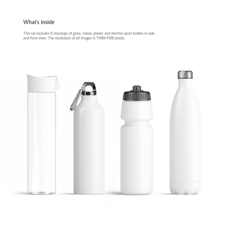 Sport Bottles Mockups Set 1